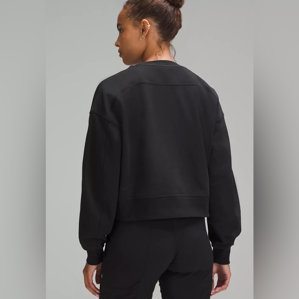 LuluLemon Perfectly Oversized Cropped Crew French Terry In White Opal Size Small - Picture 2 of 9